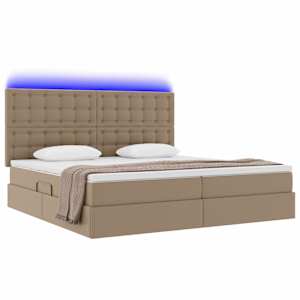 Postel s úložným prostorem a LED osvětlením s čelo Cappuccino - obrázek 3