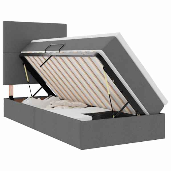 vidaXL LED-iga voodiraam koos madratsiga Tumehall 90 x 190 cm kangas