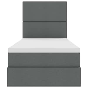 Postel s úložným prostorem a LED osvětlením s LED Tmavě šedá - obrázek 8