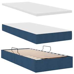 Postel s úložným prostorem a LED osvětlením Modrá 90 x 200 cm - obrázek 9
