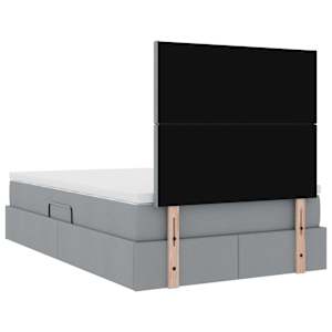 Postel s úložným prostorem a LED osvětlením s LED Světle šedá - obrázek 12
