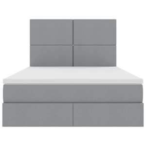 Postel s úložným prostorem a LED osvětlením s LED Světle šedá - obrázek 8