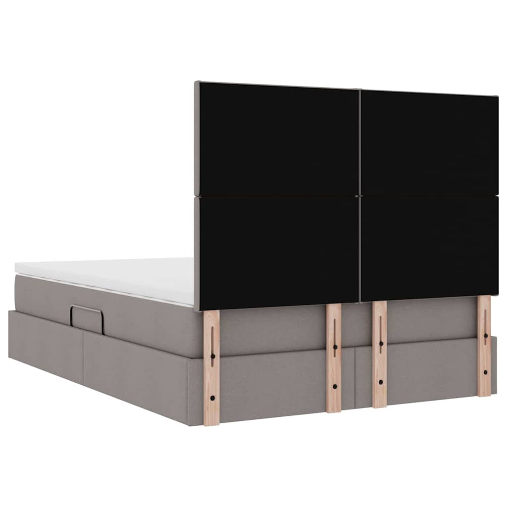 Postel s úložným prostorem a LED osvětlením Taupe 140 x 200 cm - obrázek 12