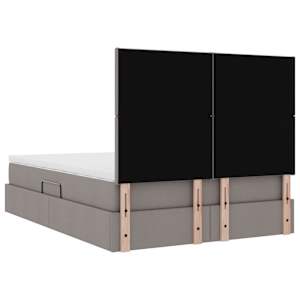 LED postel s úložným prostorem a matrací Taupe 140 x 200 cm - obrázek 12