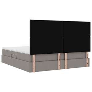 Postel s úložným prostorem a LED osvětlením Taupe 160 x 200 cm - obrázek 12
