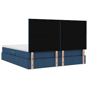 Postel s úložným prostorem a LED osvětlením Modrá 160 x 200 cm - obrázek 12