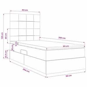 LED postel s úložným prostorem a matrací Černá 90 x 200 cm - obrázek 15