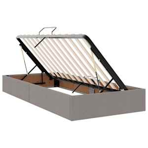 Postel s úložným prostorem a LED osvětlením Taupe 90 x 200 cm - obrázek 7