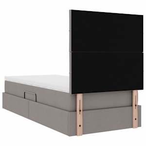 Postel s úložným prostorem a LED osvětlením Taupe 90 x 200 cm - obrázek 12