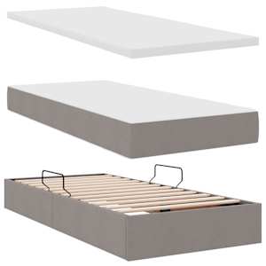 Postel s úložným prostorem a LED osvětlením Taupe 90 x 200 cm - obrázek 9