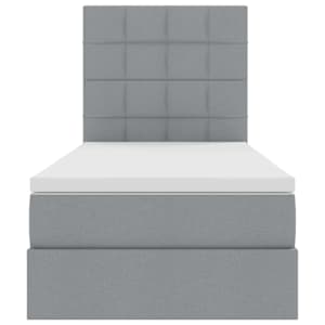 LED postel s úložným prostorem a matrací Světle šedá - obrázek 8