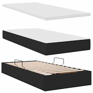 Postel s úložným prostorem a LED osvětlením Černá 100 x 200 cm - obrázek 9