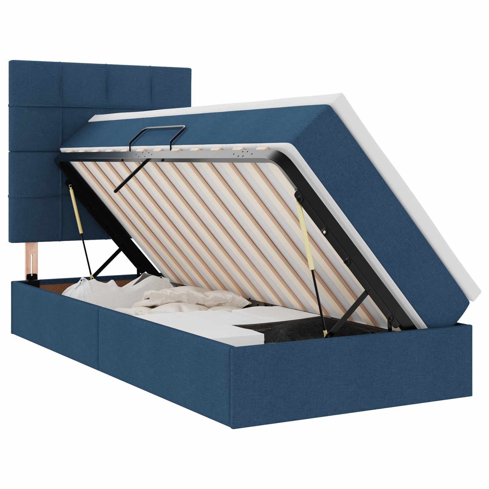 vidaXL LED Opslagbed met Matras Blauw 100 x 200 cm Stof, foto 3