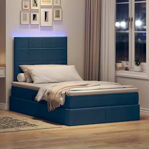 LED postel s úložným prostorem a matrací Modrá 120 x 200 cm - obrázek 5