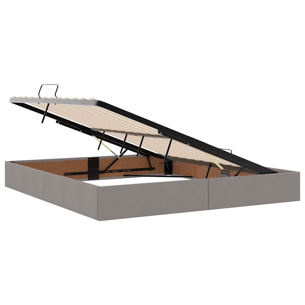 Voodi LED -ribatuledega peaga Pruunikashall 180 x 200 cm kangas - Image 7