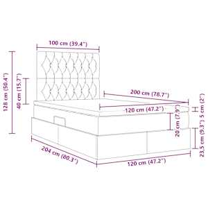 LED postel s úložným prostorem a matrací Krémová 120 x 200 cm - obrázek 17