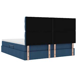 LED postel s úložným prostorem a matrací Modrá 160 x 200 cm - obrázek 12