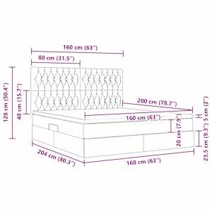 LED postel s úložným prostorem a matrací Modrá 160 x 200 cm - obrázek 17