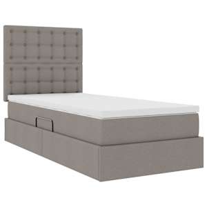 Postel s úložným prostorem a LED osvětlením Taupe 100 x 200 cm - obrázek 6