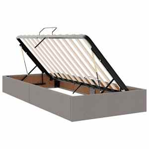 Postel s úložným prostorem a LED osvětlením Taupe 100 x 200 cm - obrázek 7
