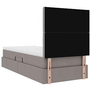 Postel s úložným prostorem a LED osvětlením Taupe 100 x 200 cm - obrázek 12