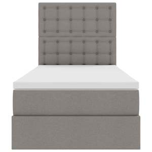 Postel s úložným prostorem a LED osvětlením Taupe 100 x 200 cm - obrázek 8