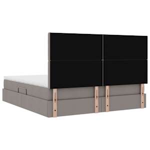 Postel s úložným prostorem a LED osvětlením Taupe 180 x 200 cm - obrázek 12