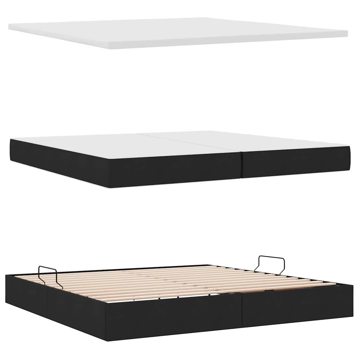 LED opbevarings seng med madras Stof - Billede 9