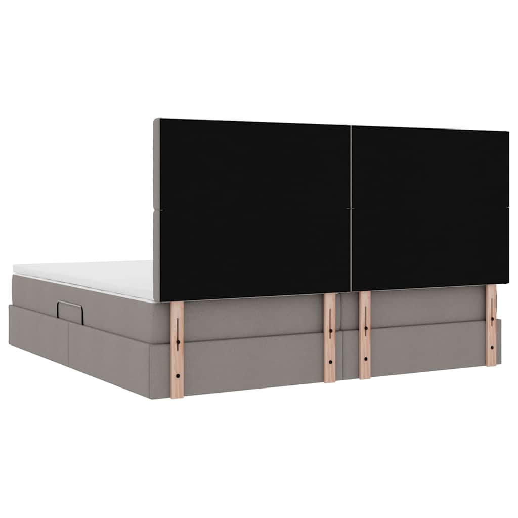 Postel s úložným prostorem a LED osvětlením Taupe 200 x 200 cm - obrázek 11