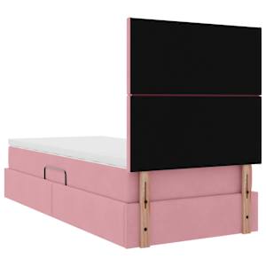 Postel s úložným prostorem a LED osvětlením Růžová 90 x 190 cm - obrázek 12