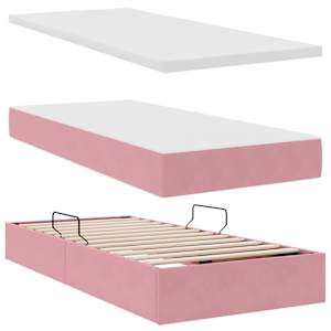 Postel s úložným prostorem a LED osvětlením Růžová 90 x 200 cm - obrázek 9