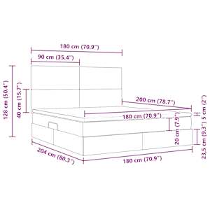 Postel s úložným prostorem a LED osvětlením Černá 180 x 200 cm - obrázek 17