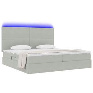 LED postel s úložným prostorem a matrací Světle šedá - obrázek 3