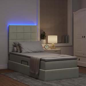 LED postel s úložným prostorem a matrací Světle šedá - obrázek 5