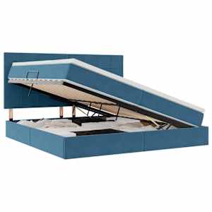 Postelja z dodatnim prostorom za shranjevanje in LED osvetlitvijo