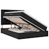 vidaXL LED-iga voodiraam koos madratsiga Must 140 x 190 cm Samet