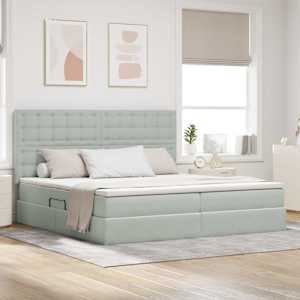 Postelja z dodatnim prostorom za shranjevanje in LED osvetlitvijo