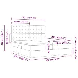 Postel s úložným prostorem a LED osvětlením Šedá 180 x 200 cm - obrázek 18