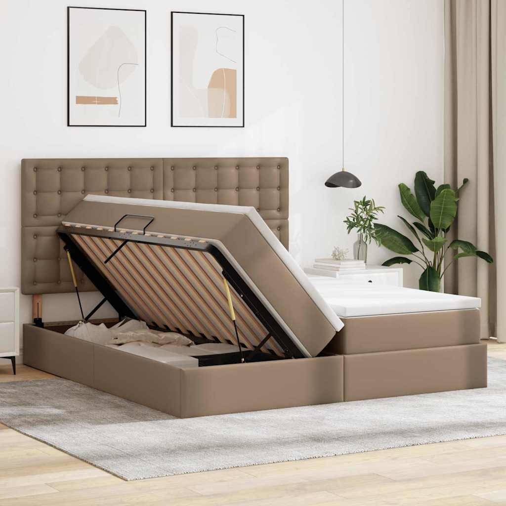Postel s úložným prostorem a LED osvětlením s čelo Cappuccino - obrázek 5