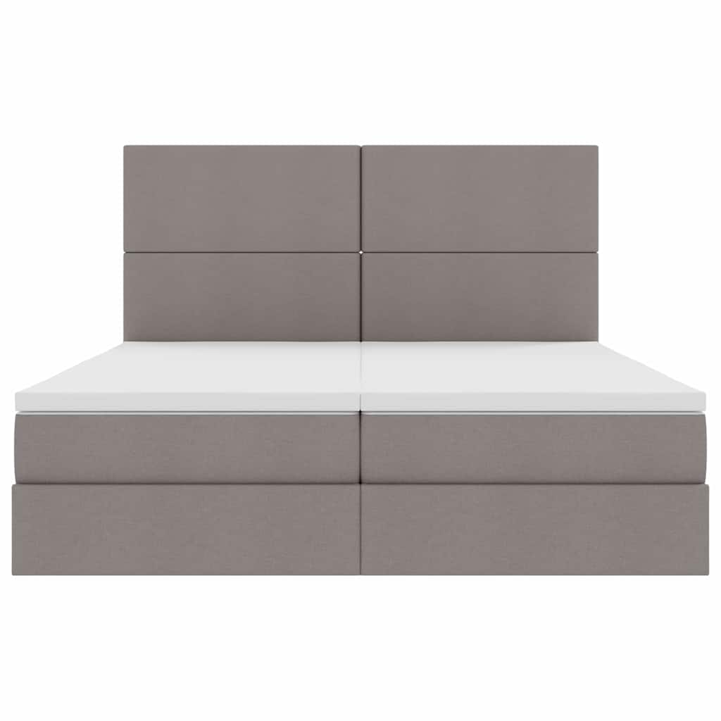 Postel s LED pásky s čelo s úložištěm Taupe 180 x 200 cm textil - obrázek 11