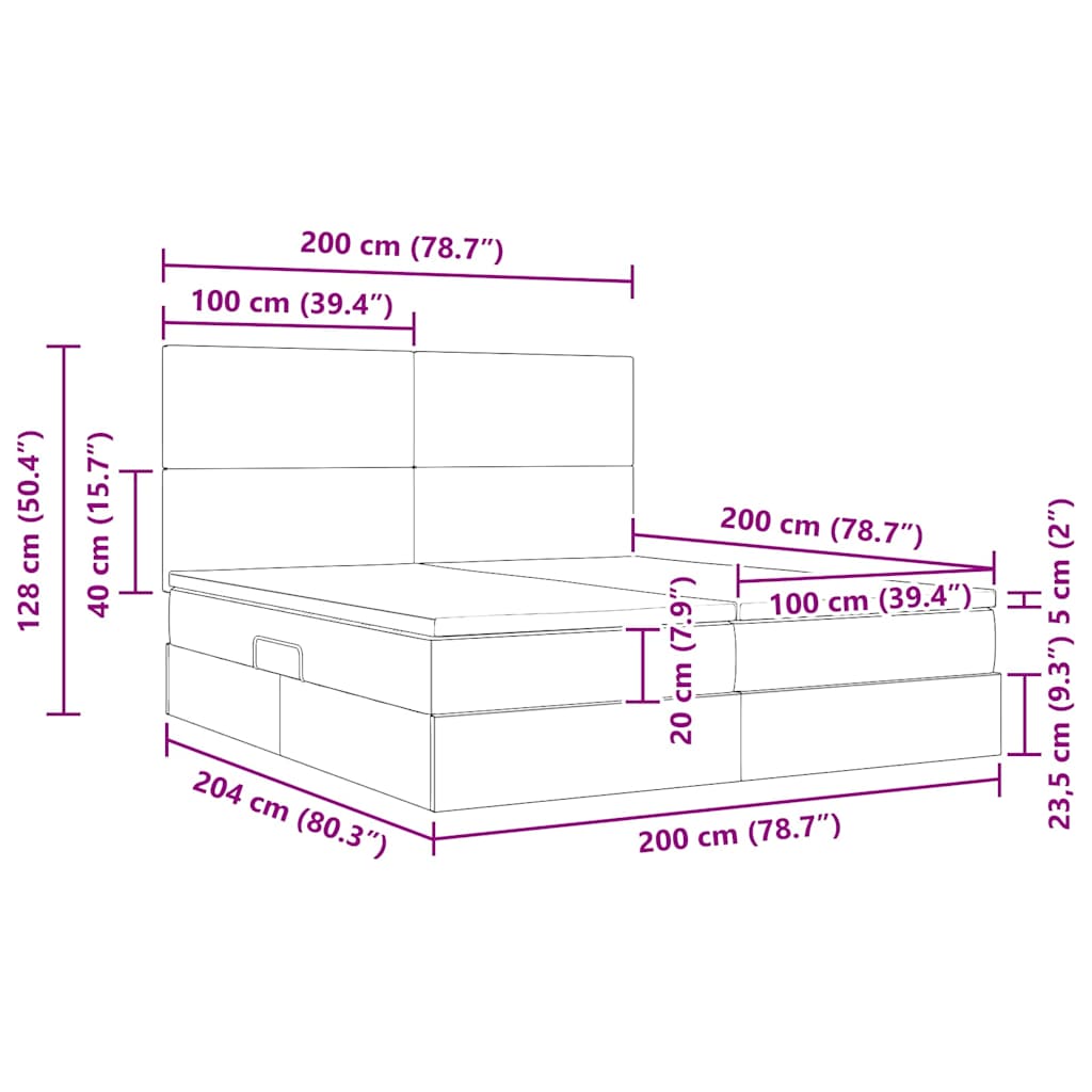 Postel s LED pásky s čelo s úložištěm Modrá 200 x 200 cm textil - obrázek 18