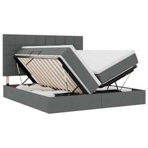 vidaXL LED-iga voodiraam koos madratsiga Tumehall 180 x 200 cm kangas