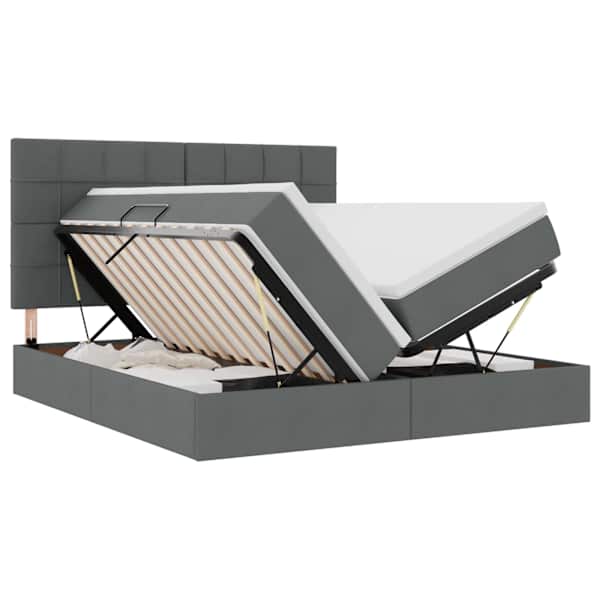 vidaXL LED-iga voodiraam koos madratsiga Tumehall 180 x 200 cm kangas