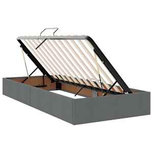 LED postel s úložným prostorem a matrací Tmavě šedá - obrázek 7