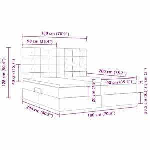 LED postel s úložným prostorem a matrací Taupe 180 x 200 cm - obrázek 18
