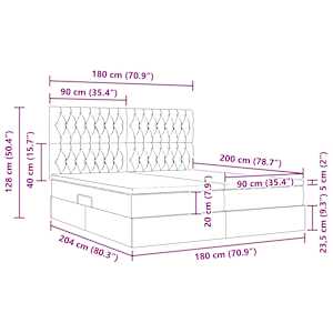 LED postel s úložným prostorem a matrací Krémová 180 x 200 cm - obrázek 18