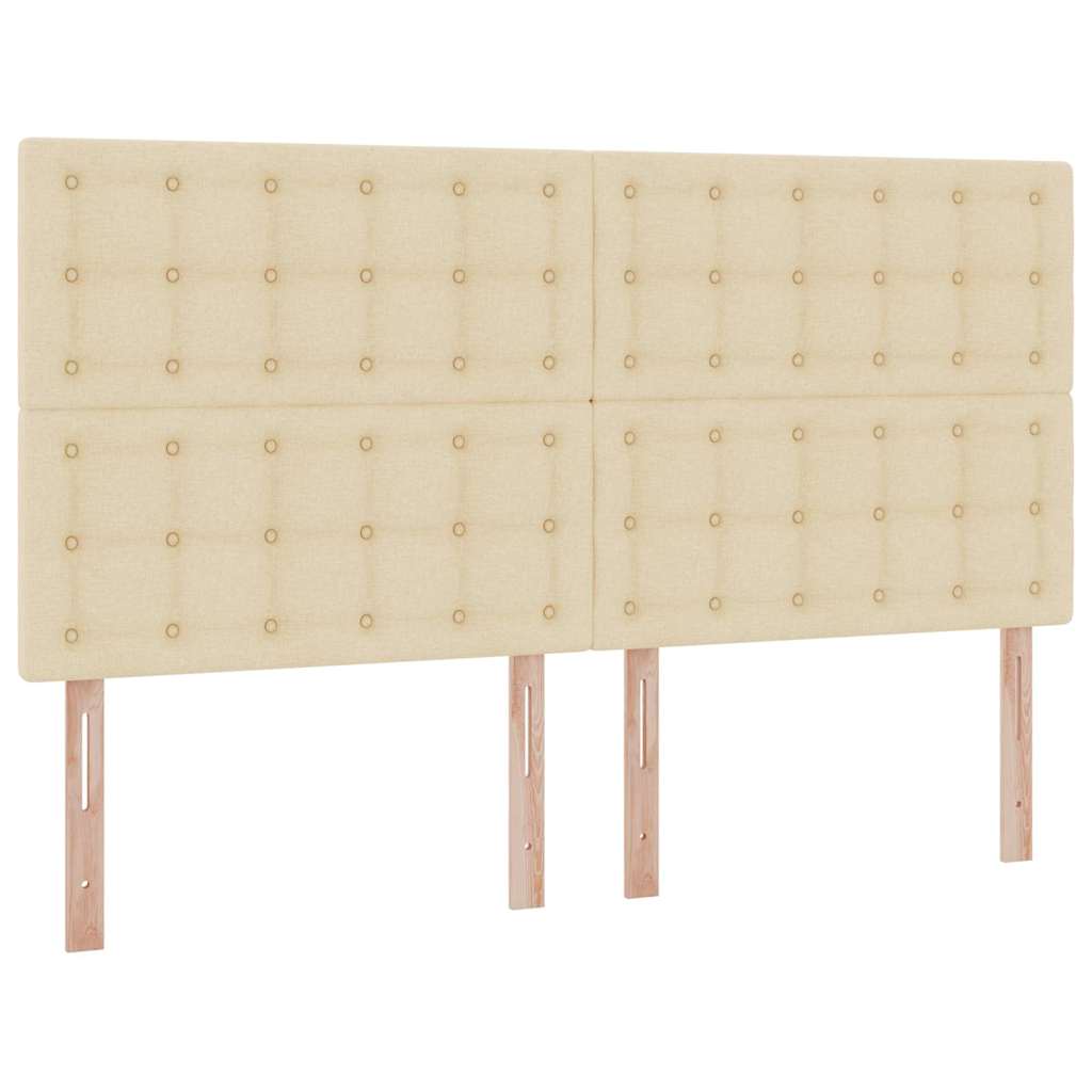 Postel s LED pásovými světly s čelo Krémová 180 x 200 cm textil - obrázek 10