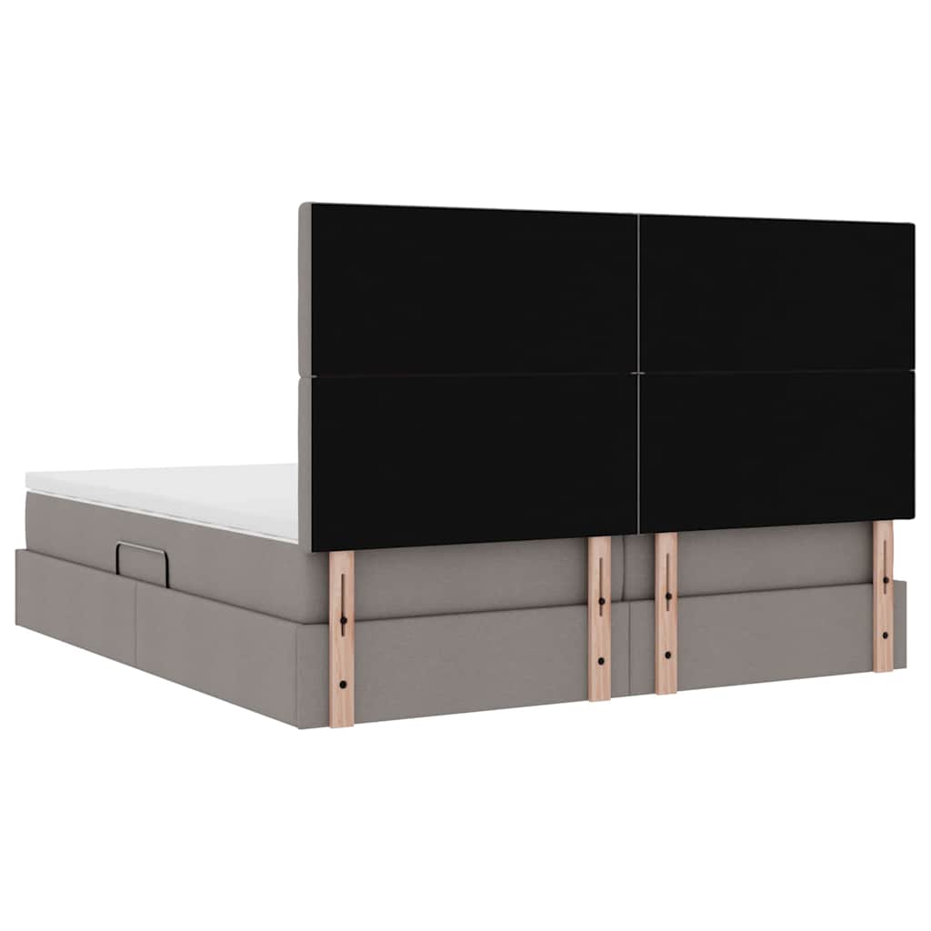 Postel s LED pásovými světly s čelo Taupe 200 x 200 cm textil - obrázek 13