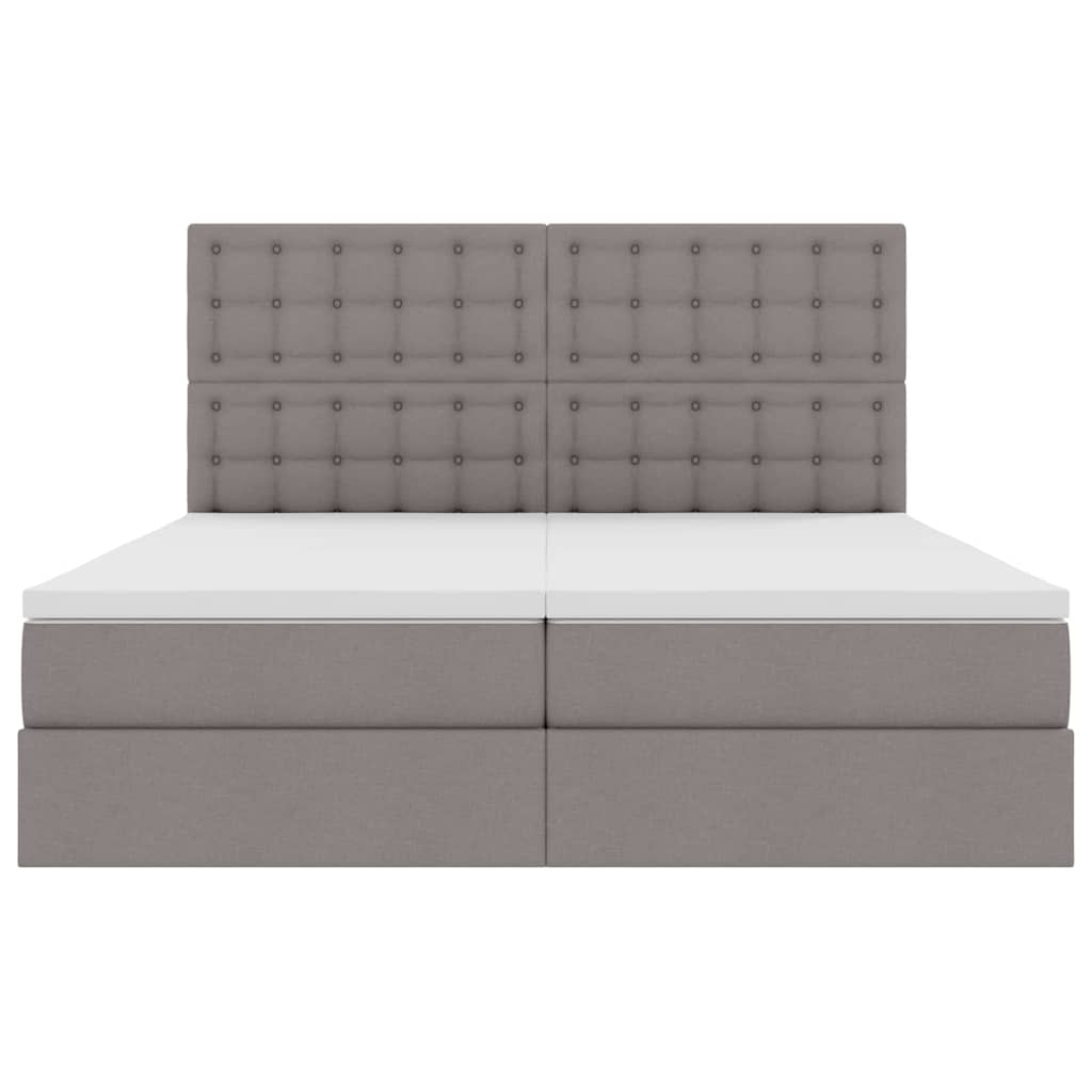 Postel s LED pásovými světly s čelo Taupe 200 x 200 cm textil - obrázek 11