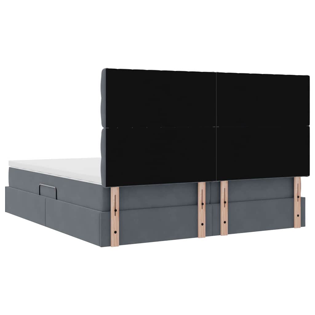 Postel s LED pásky s čelo Tmavě šedá 180 x 200 cm samet - obrázek 13